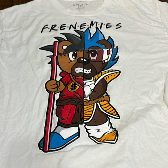 Frenemies 3Forty Tee shirt white multi color graphics bear size large - Picture 2 of 6